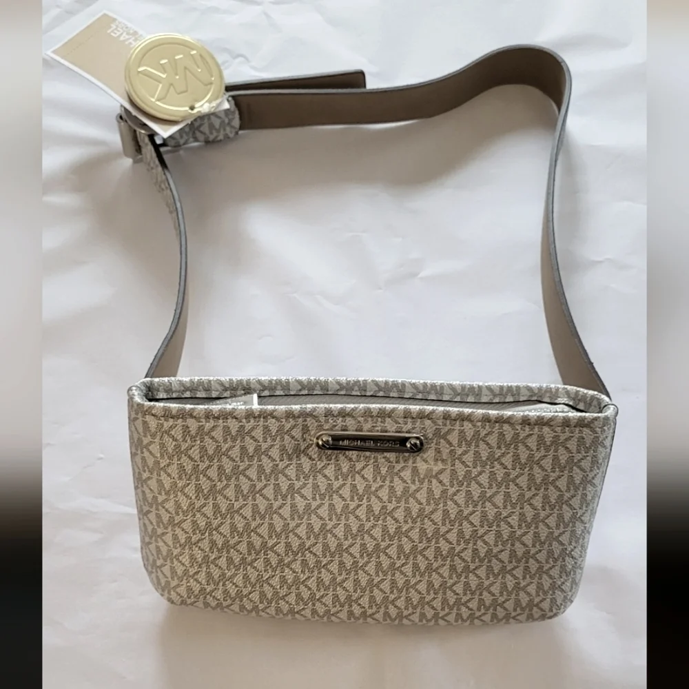 Michael Kors Faux Leather Adjust Belt Bag/Fanny Pack MK Logo S/M - Picture 3 of 8